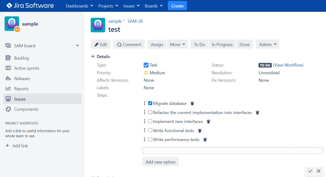 Checklist for Jira
