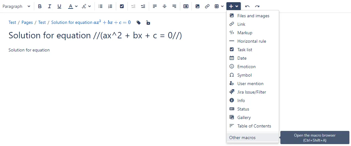 LaTeX for Confluence