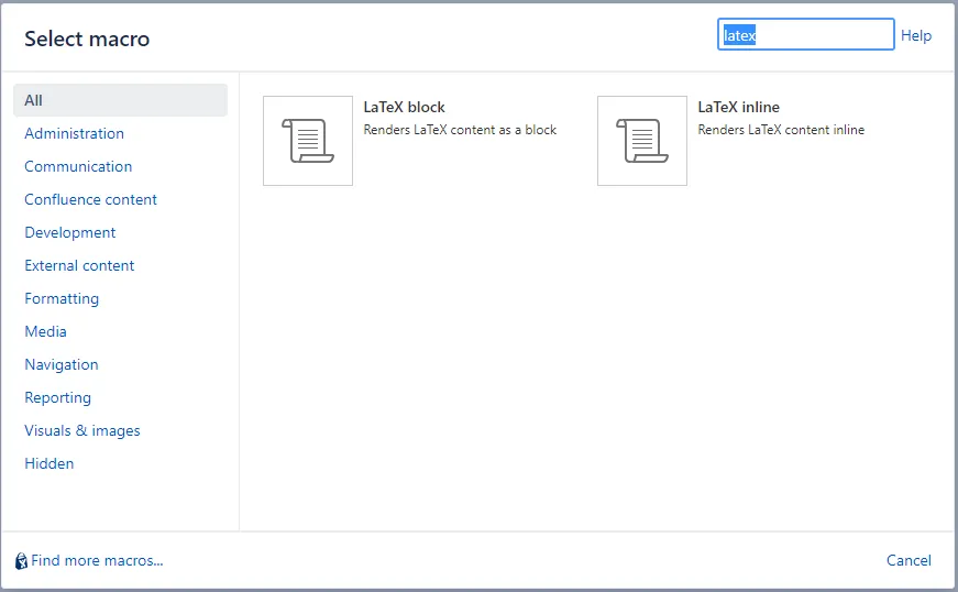 LaTeX for Confluence