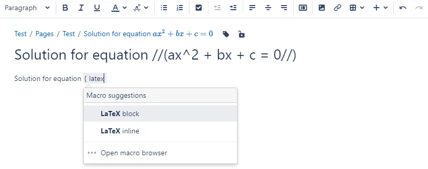 LaTeX for Confluence