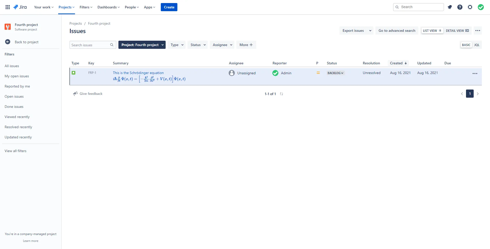 LaTeX for Jira