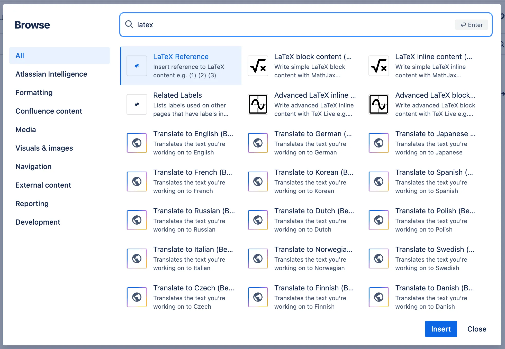 LaTeX for Confluence