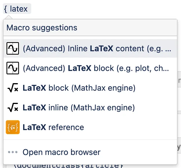 LaTeX for Confluence