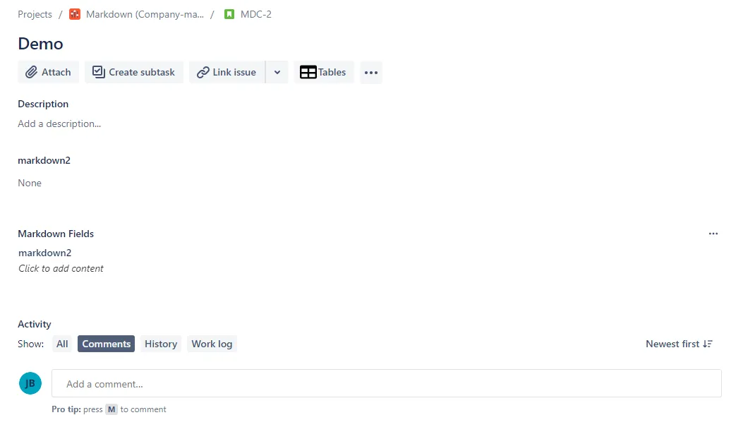 Markdown for Jira