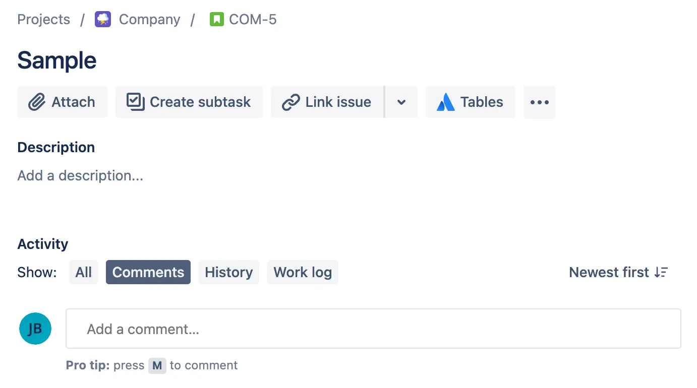 Table Custom Field for Jira