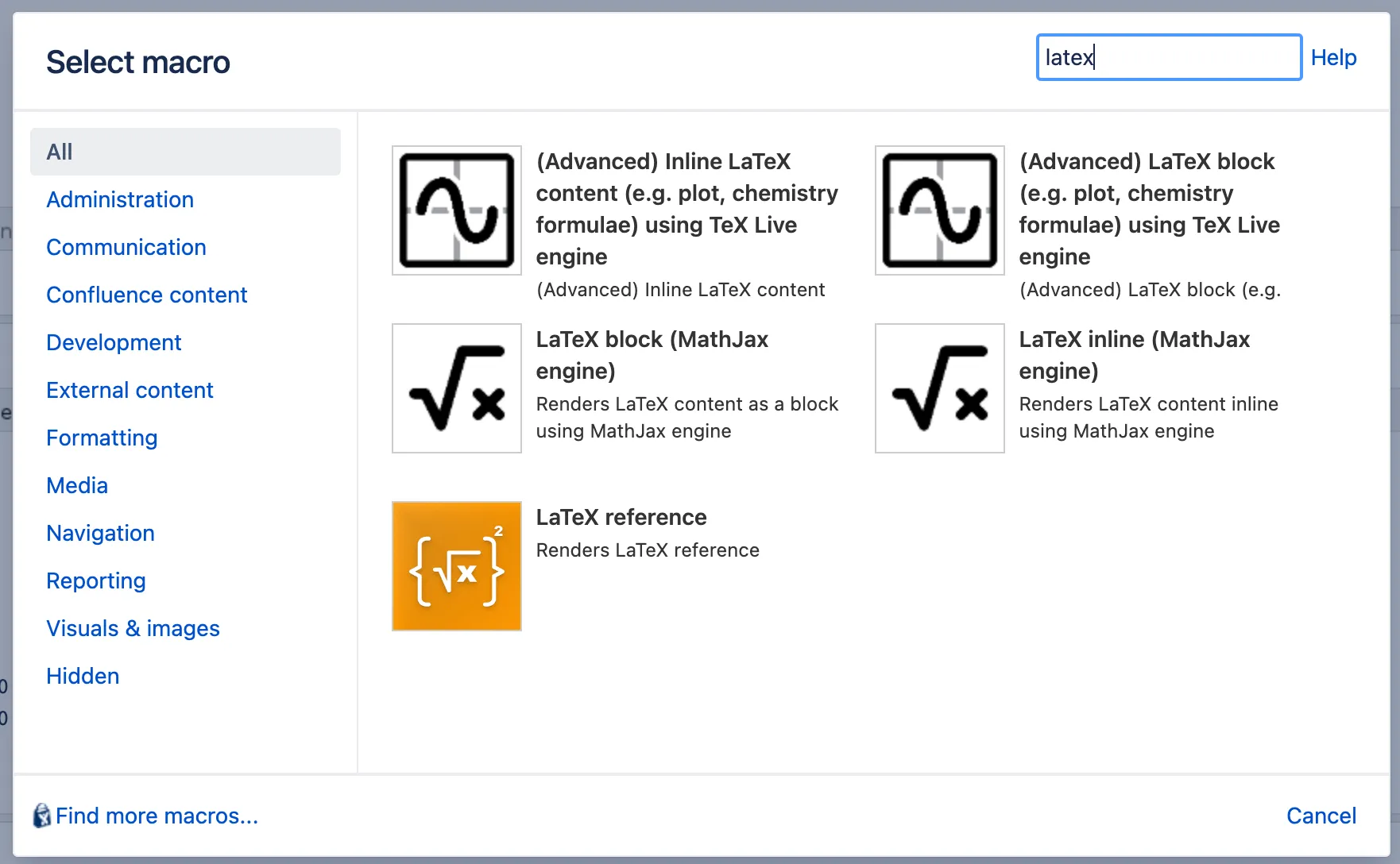 LaTeX for Confluence