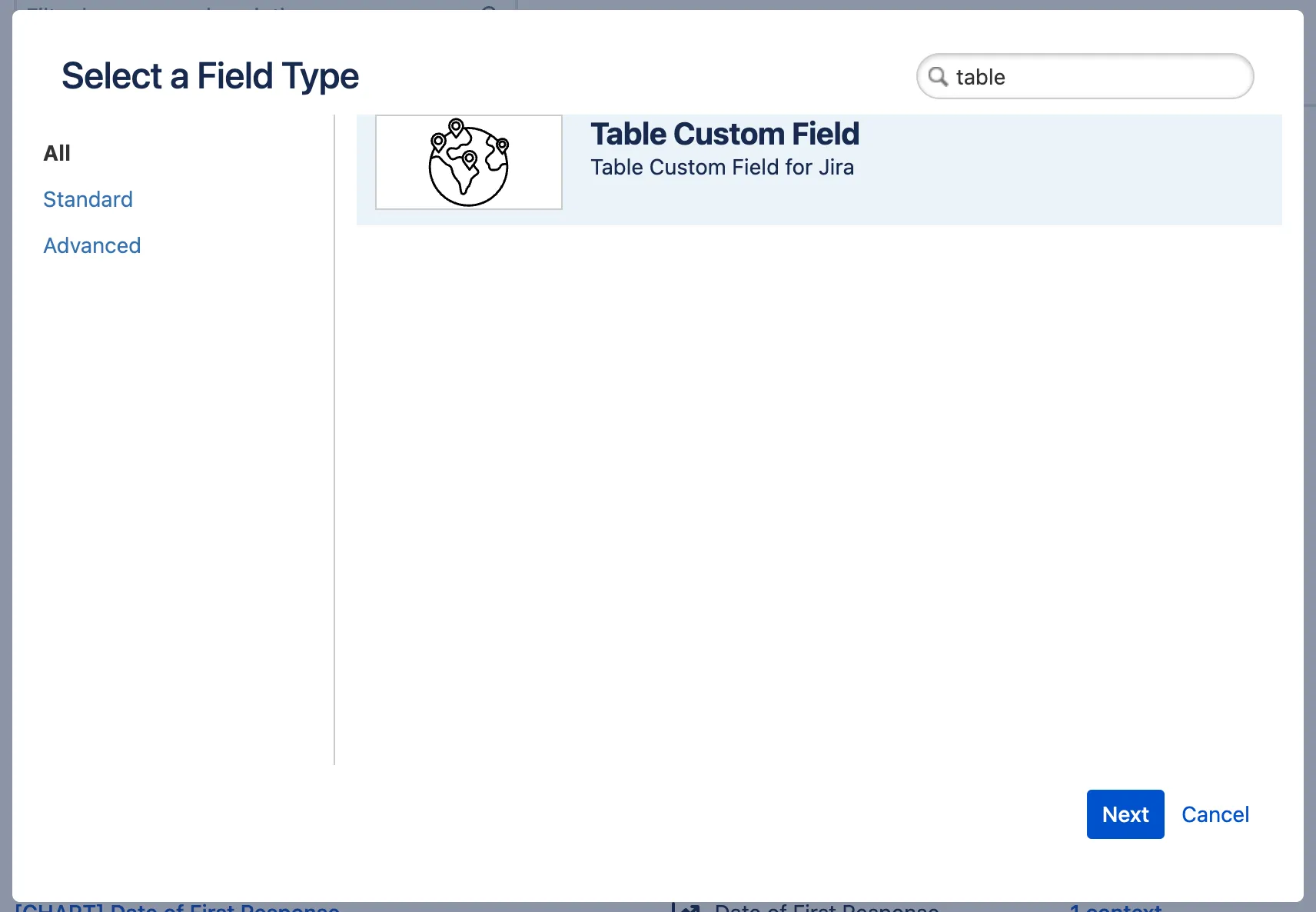 Table Custom Field for Jira