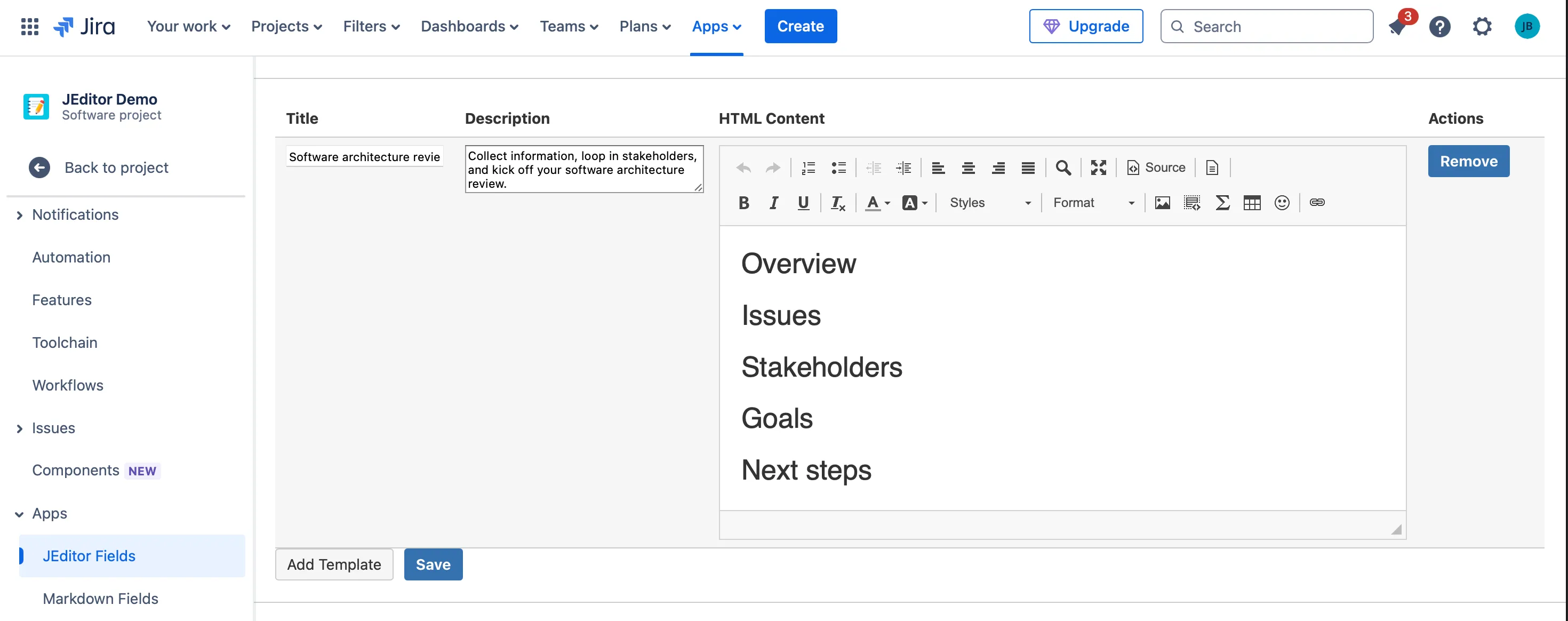 JEditor-compatible custom fields for Jira