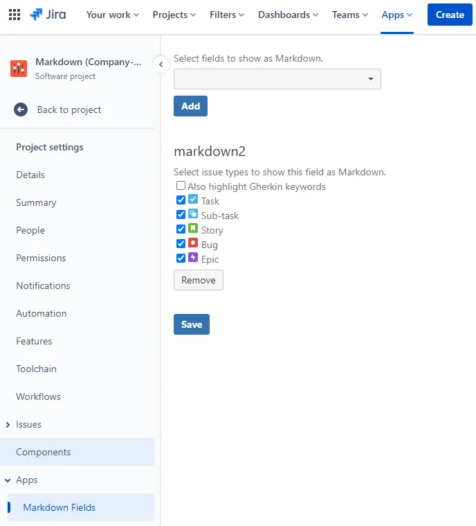 Markdown for Jira