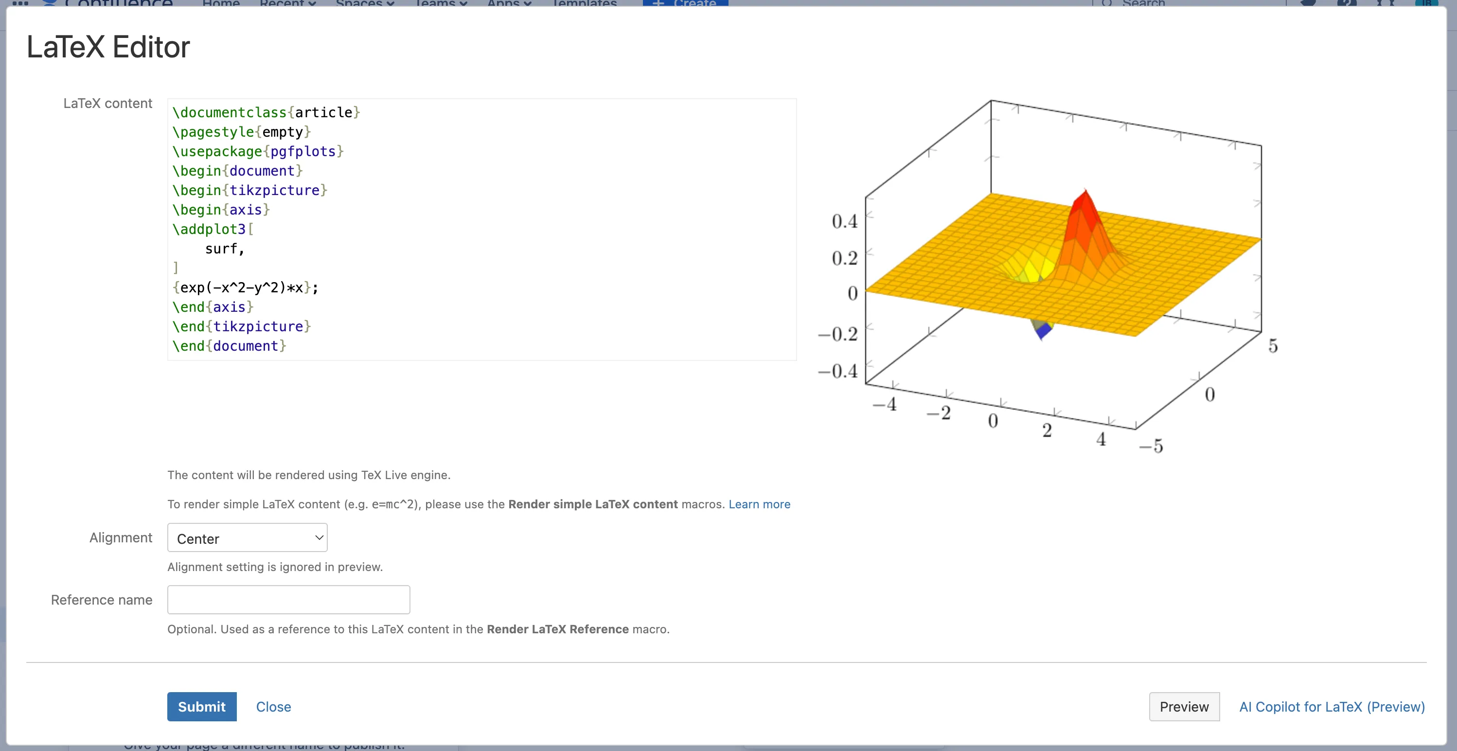 LaTeX for Confluence