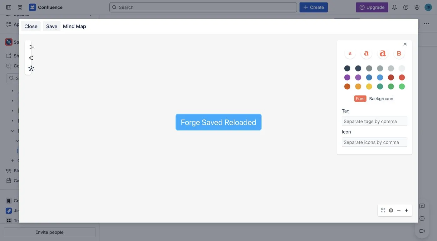 Mind Map editor with a selected topic and its style panel