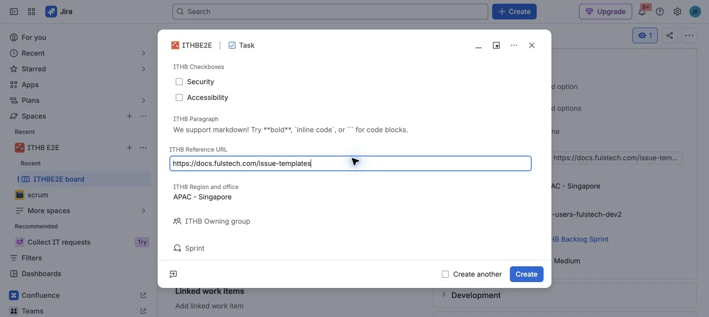 URL and cascading select prefilled in Jira Create