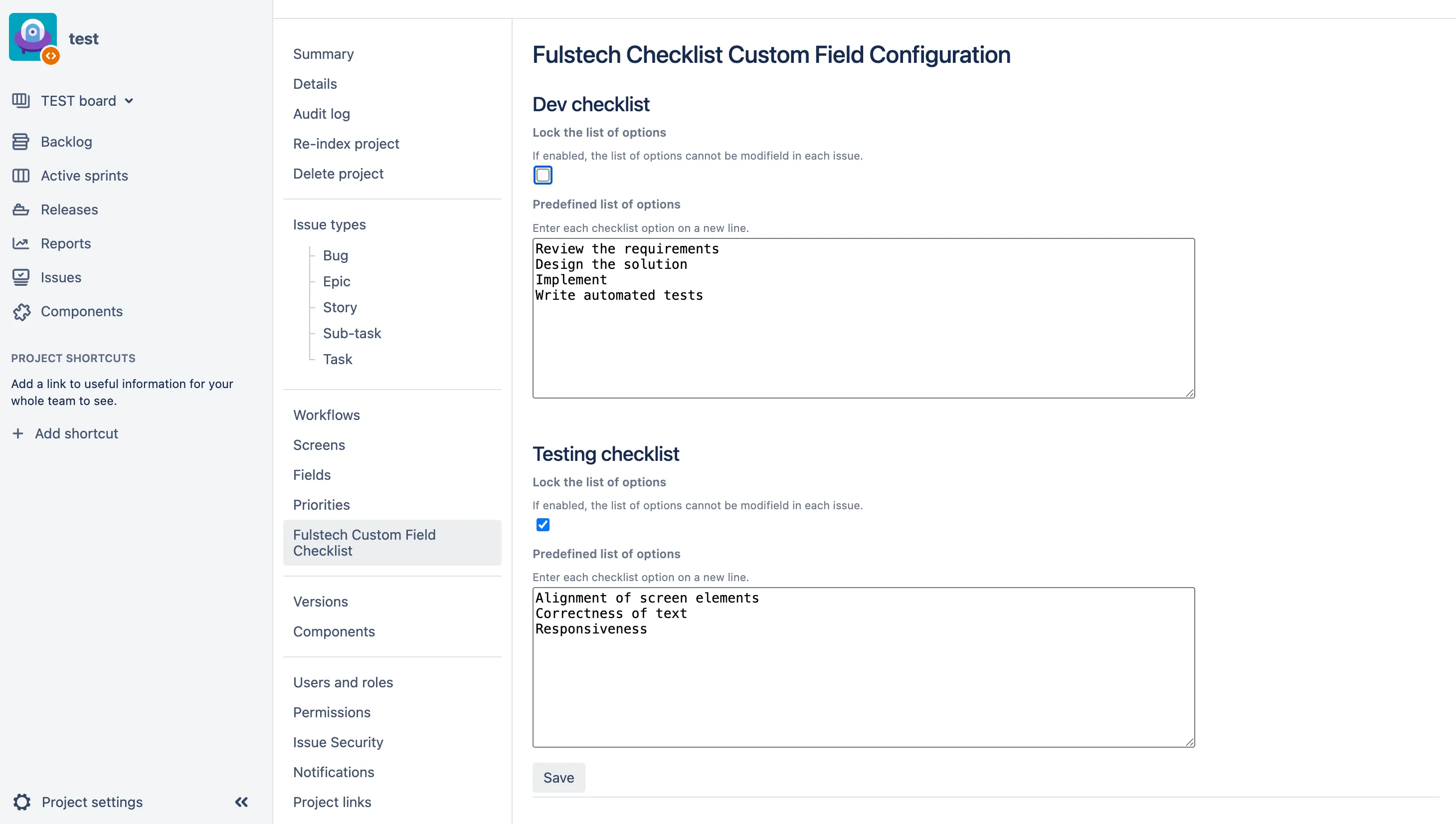 Checklist for Jira