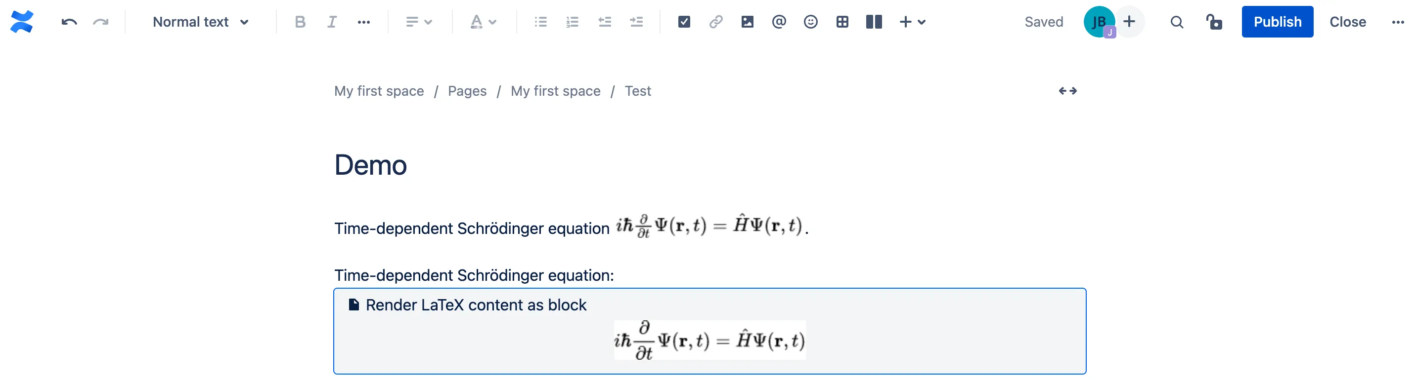 LaTeX for Confluence