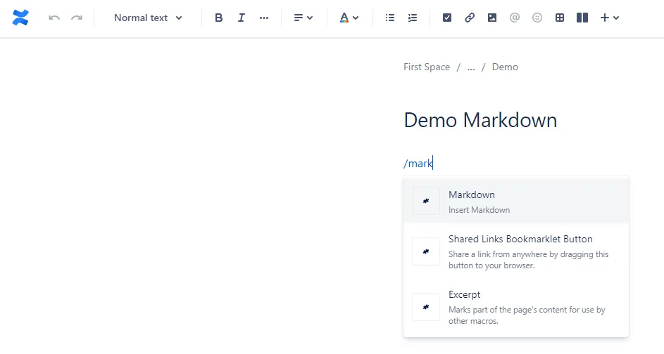 Markdown for Confluence
