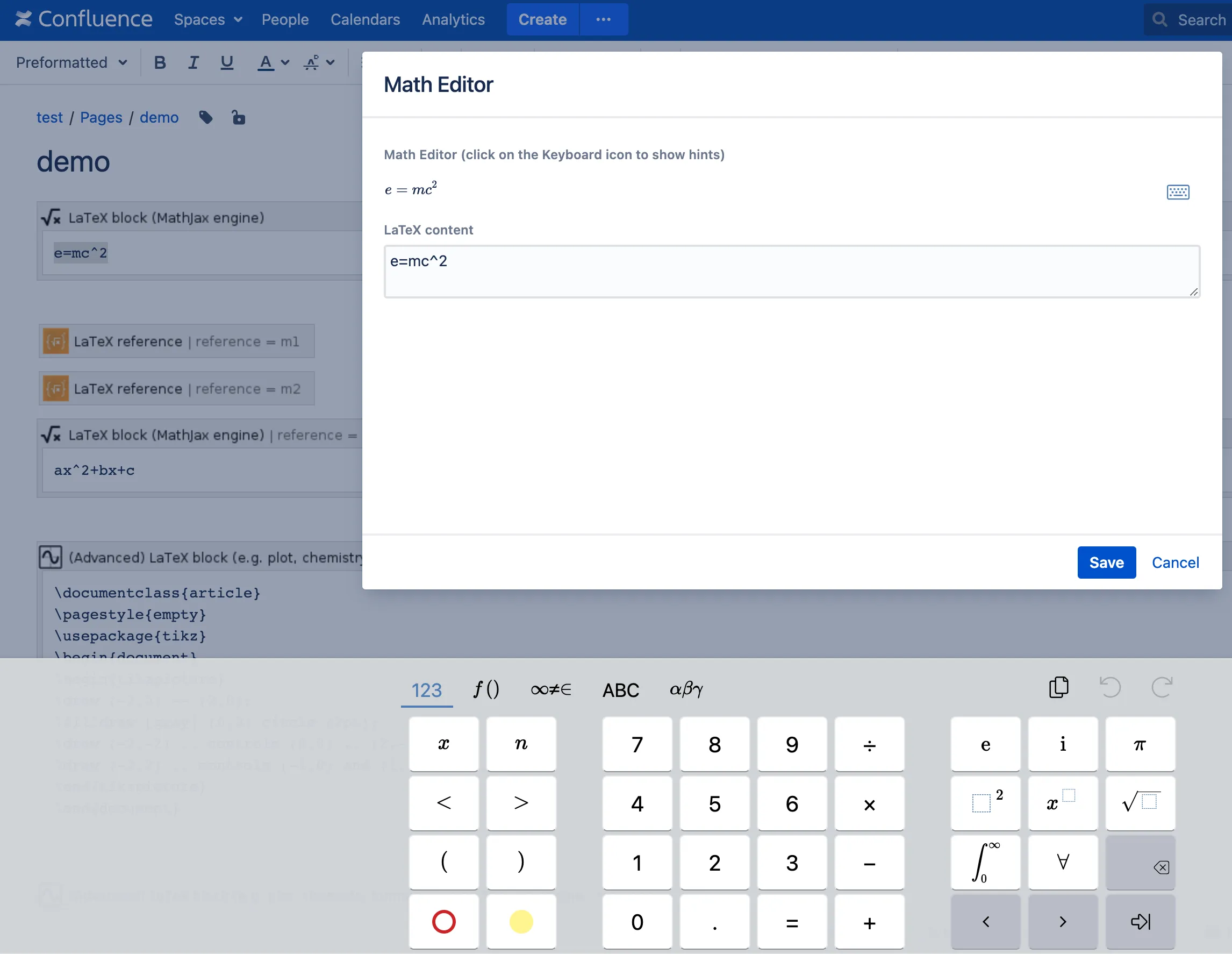 LaTeX for Confluence