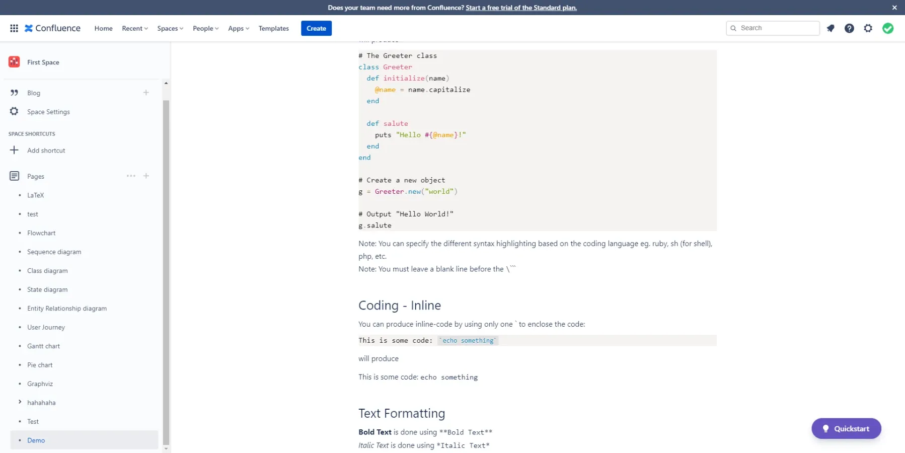 Markdown for Confluence